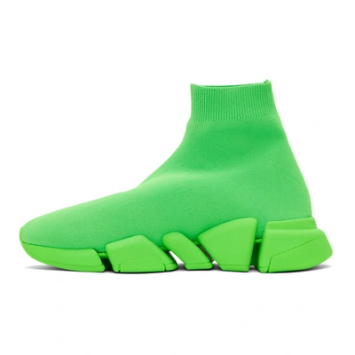 Shop Balenciaga Green Speed 2.0 Sneakers In 3000 Green