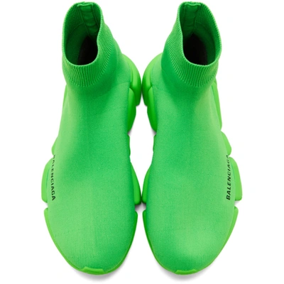 BALENCIAGA 绿色 SPEED 2.0 高帮运动鞋