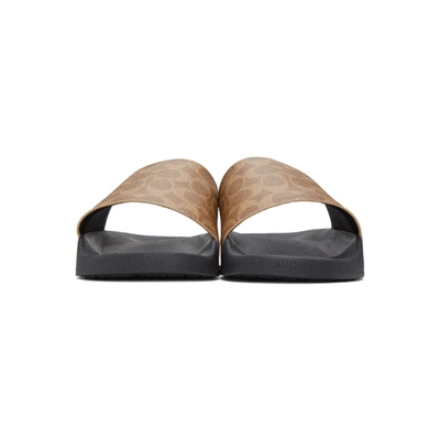 Shop Coach Khaki Signature Slip-on Sandals
