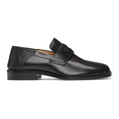 Shop Maison Margiela Black Tabi Loafers In H8396 Black