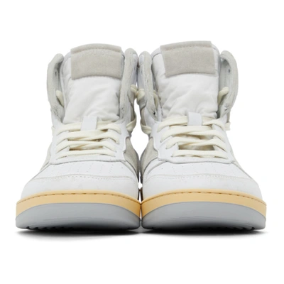 Shop Rhude White & Grey Rhecess Hi Sneakers In White/grey