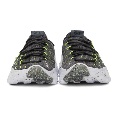 Shop Nike Grey & Green Space Hippie 04 Sneakers In Black/white