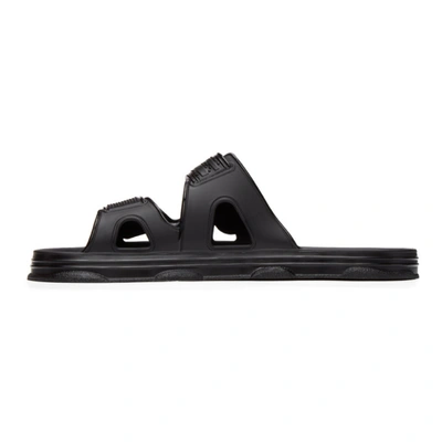 Shop Gcds Black Rubber Slider Sandals In 02 Black