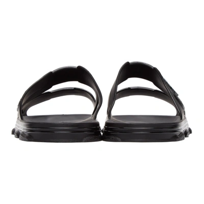 Shop Gcds Black Rubber Slider Sandals In 02 Black