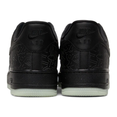 Shop Nike Black Space Jam Edition Air Force 1 Computer Chip Sneakers In Black/black-lt Blue