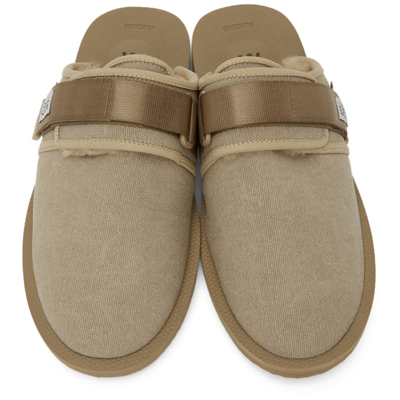 Shop Suicoke Beige Daniel Arsham Edition Shearling Zavo-mabda Sandals