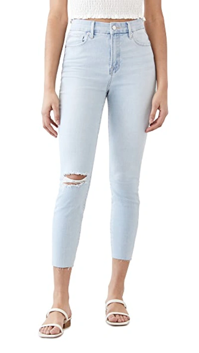GOOD AMERICAN GOOD WAIST CROP RAW EDGE JEANS GAMER30219