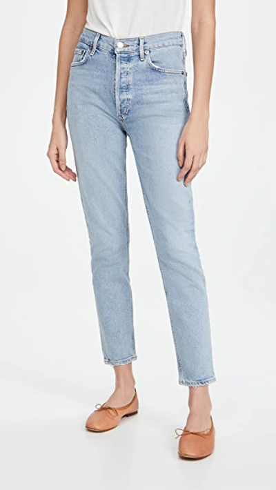 Shop Agolde Nico High Rise Slim Fit Jeans Cliffside 30