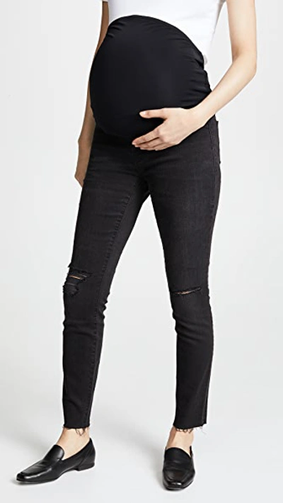 Shop Madewell Maternity Skinny Jeans In Black Sea