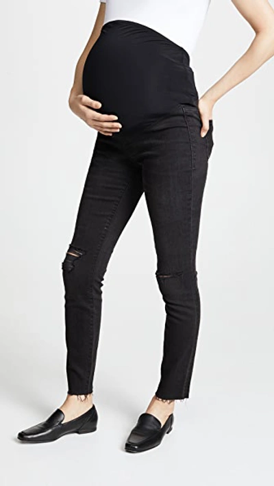 Shop Madewell Maternity Skinny Jeans In Black Sea