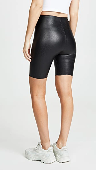 Shop Commando Faux Leather Bike Shorts Black