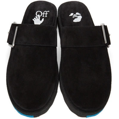 Shop Off-white Black Comfort Slippers In Black Blue