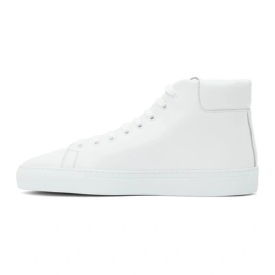 Shop Moschino White Logo High Sneakers In 100 Bianco