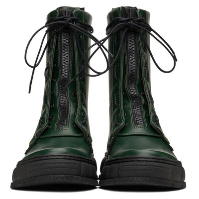 Shop Viron Ssense Exclusive Green Apple Leather 1992 Zip Boots In 50 Green
