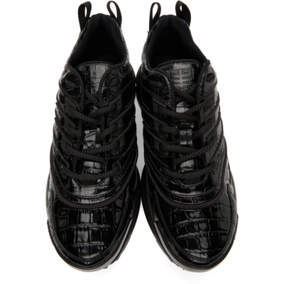 Shop Givenchy Black Croc Giv 1 Sneakers In 001-black