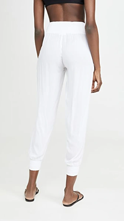 Shop Mikoh Kahuku Ruched Waist Pants Foam