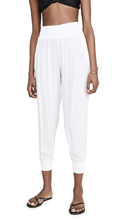 Shop Mikoh Kahuku Ruched Waist Pants Foam