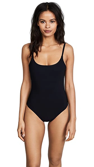 Shop Karla Colletto Skinny Scoop Swimsuit With Low Back Black 6