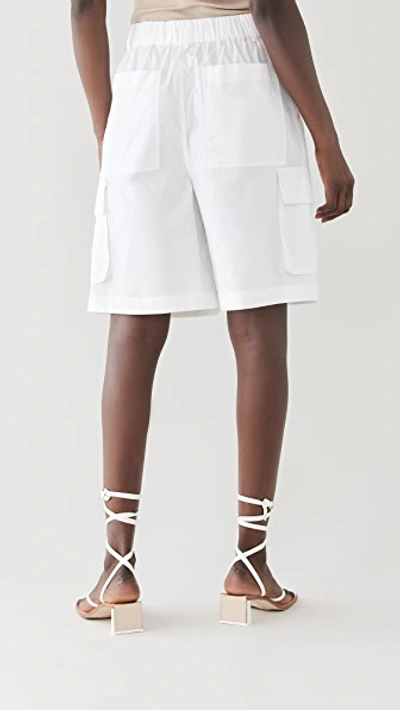 Shop Tibi Vintage Cotton Pull On Cargo Shorts In White