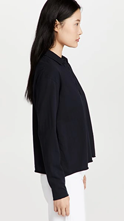 Frank & Eileen Cotton French Terry Popover Henley In British Royal Navy