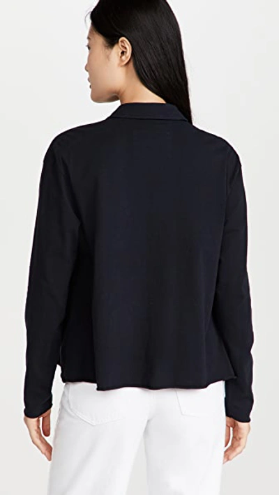 Frank & Eileen Cotton French Terry Popover Henley In British Royal Navy
