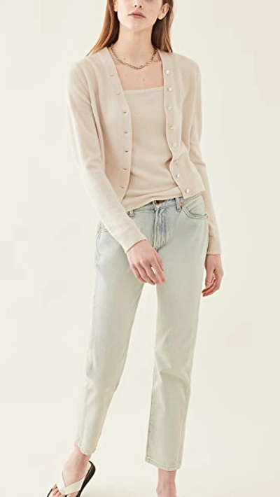 Shop Vince Buttoned Cardigan In Light Shell
