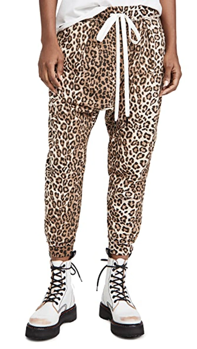 Shop R13 Long Rise Sweatpants In Leopard