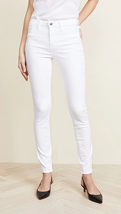Shop L Agence Marguerite High Rise Skinny Jeans In Blanc