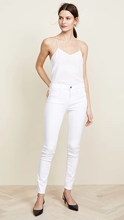 Shop L Agence Marguerite High Rise Skinny Jeans In Blanc