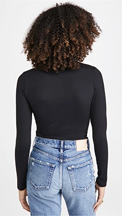 Susana Monaco Turtleneck Long Sleeve Top In Black