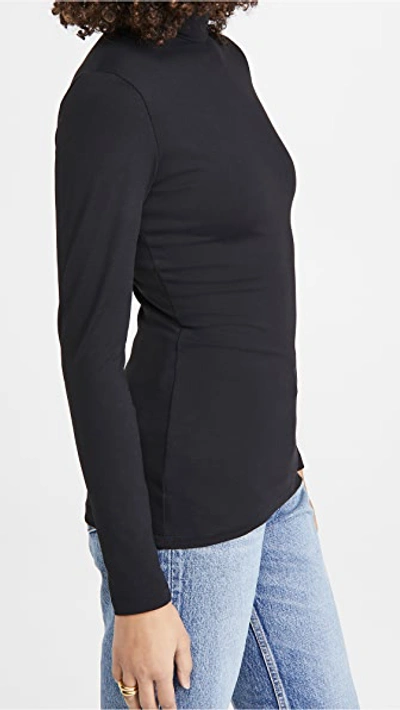 Shop Susana Monaco Turtleneck Long Sleeve Top Black