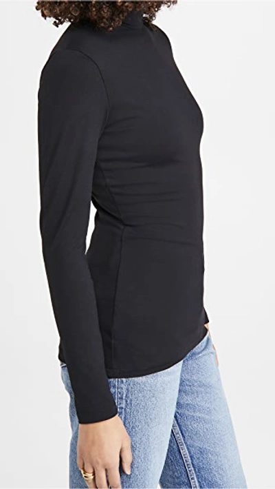 Susana Monaco Turtleneck Long Sleeve Top In Black