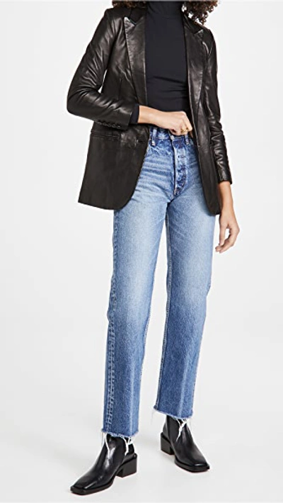 Susana Monaco Turtleneck Long Sleeve Top In Black
