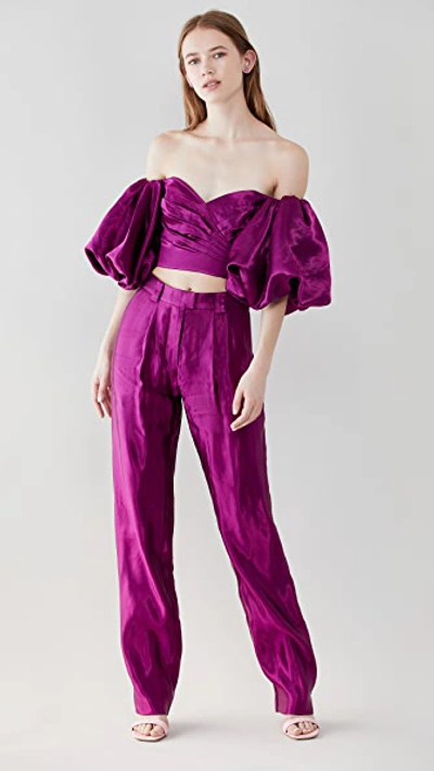 Shop Aje Gracious Pants In Fuchsia