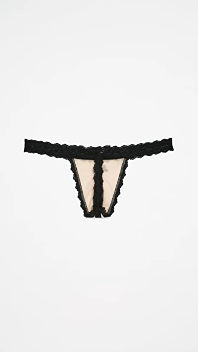 Shop Hanky Panky After Midnight Open Thong Mocha/black