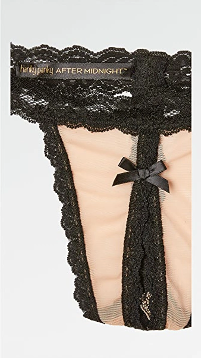 Shop Hanky Panky After Midnight Open Thong Mocha/black