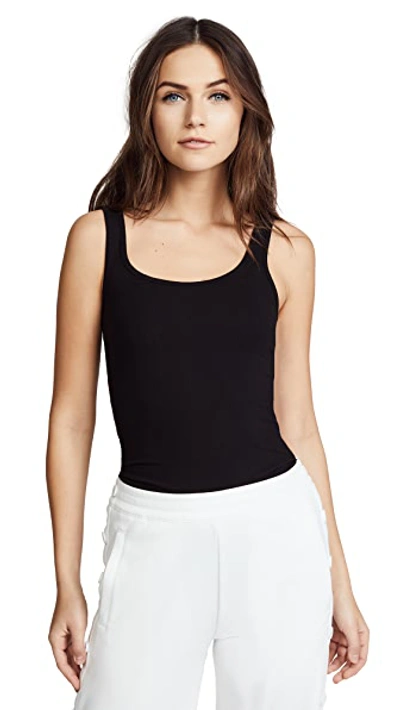 James Perse The Daily Ribbed Stretch-cotton Tank In Black