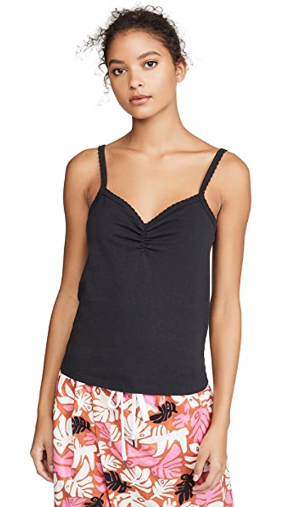 Shop Amo Scallop Knit Cami Vintage Black