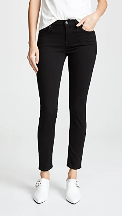 Shop 7 For All Mankind (b)air Ankle Skinny Jeans In Black