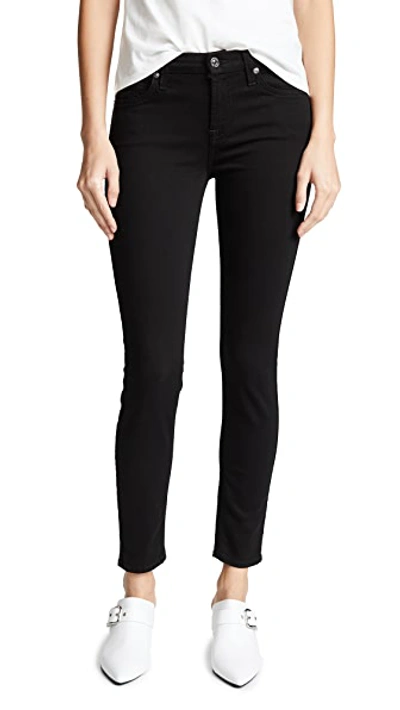 Shop 7 For All Mankind (b)air Ankle Skinny Jeans In Black