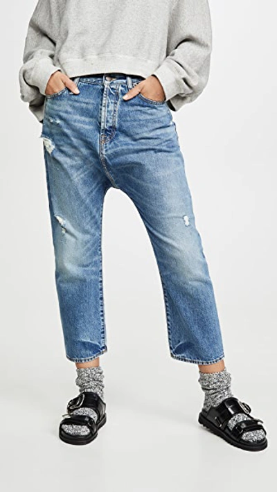 R13 Blue Tailored Drop Jeans In Bain Blue | ModeSens