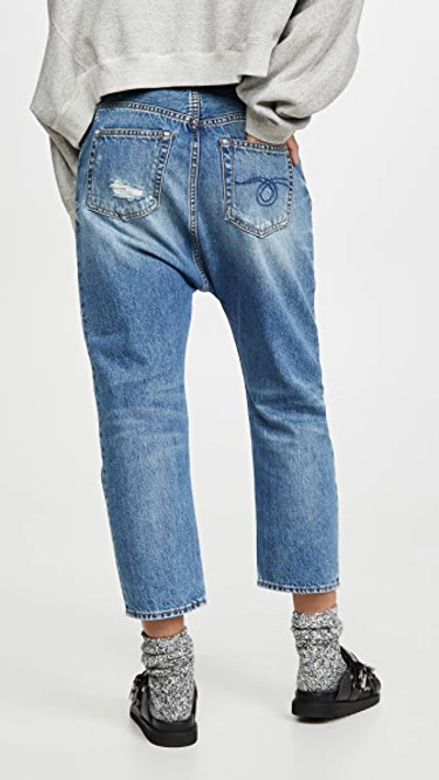 R13 Tailored Drop Denim In Bain Blue