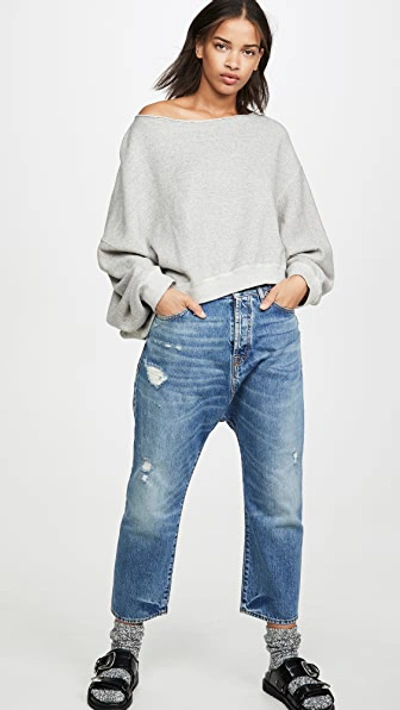 R13 Tailored Drop Denim In Bain Blue