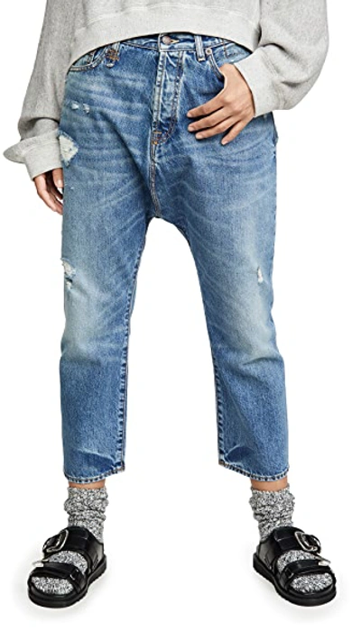 R13 Tailored Drop Denim In Bain Blue
