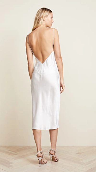 Olivia Von Halle Issa V-neck Silk-satin Slip Dress In Ivory