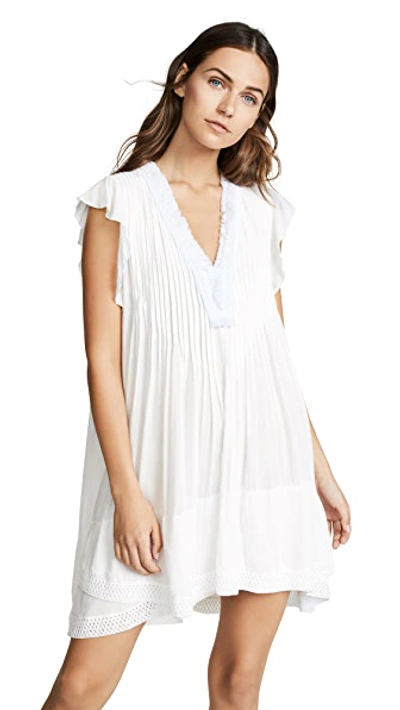 Poupette St Barth Sasha Lace-trim Mini Dress In White