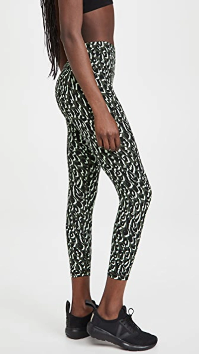 Shop Sweaty Betty Power Workout 7/8 Leggings In Green Leopard Print