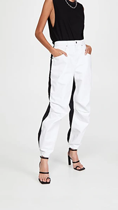 Shop Alexander Wang Pack Mix Hybrid Cargo Jeans In White