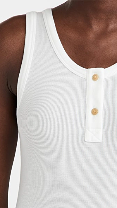 Shop Vince Henley Tank In Off White