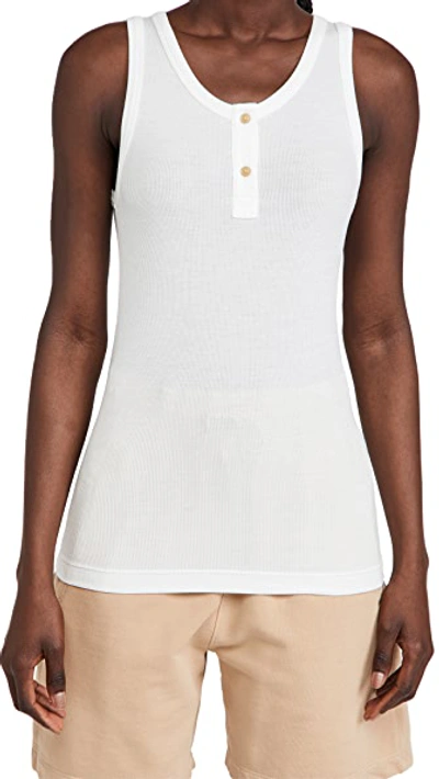 Shop Vince Henley Tank In Off White